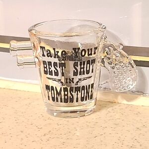 Vintage Clear Shot Glass with Gun Handle